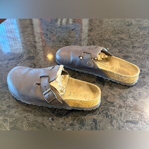 Betula Birkenstock Brown Leather Clogs Sz 38